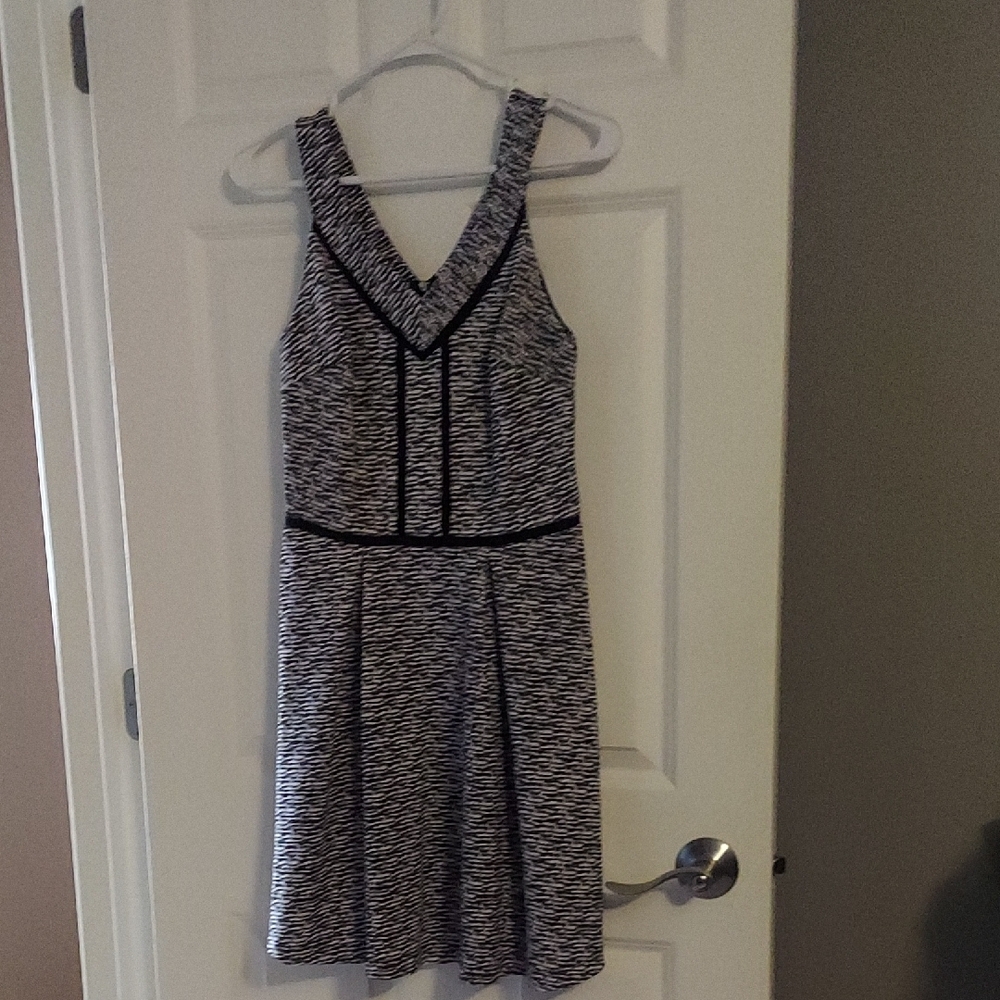 Massimo Black and White Patterned Mini Dress